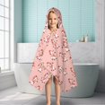 thumbnail image 6 of Pink Cow Heart Pattern Hooded Bath Towel，50"x30" for Ages 3 To 12 Kids, Quick Dry Lightweight Soft Microfiber Hood Beach Towel Cover Up for Kids, 6 of 7