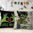 thumbnail image 4 of Halloween F.ran-kens tein Decorative Throw Pillow Covers 18 x 18 Set of 4, Little Monster It''s Alive Hands Porch Patio Outdoor Pillowcase, Love Heart Spider Web Funny Cushion Case Home Decor, 4 of 6