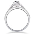 thumbnail image 2 of Pompeii 1 ct Diamond Cushion Halo Engagement Wedding Ring Set 10k White Gold (H/I,I1-I2), 2 of 4