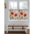 thumbnail image 2 of Retro Floral 2 Panel Kitchen Curtains for Small Windows, Red Yellow Tulips Barm Doors Farmhouse Wooden Bathroom Tier Curtain, Short Window Treatment for Bedroom/Living Room 55"x24", 2 of 6