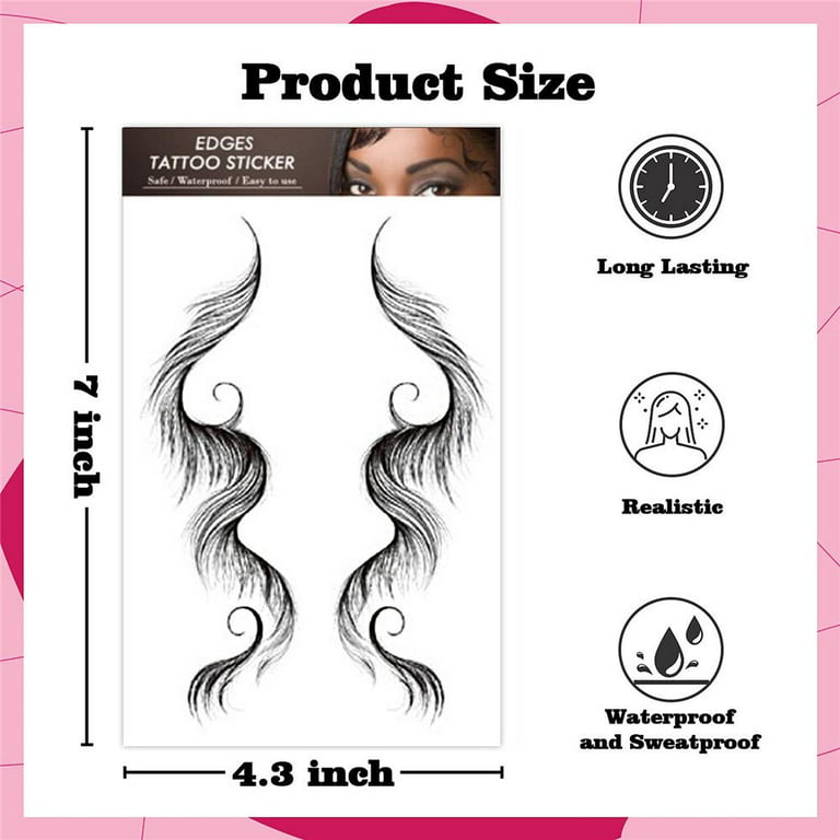 5pcs Temporary Tattoo Baby Hair Tattoo Stickers Salon DIY Hairstyling Hair  Tattooing Template Hair Stickers Waterproof New