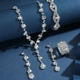 thumbnail image 4 of Faty-T Prom Jewelry Sets Silver Jewelry Set for Brides Bridesmaid Elegant Crystal Prom Earrings Necklace Bracelet Set Bridal Wedding Prom Dresses Costume Jewelry for Women, 4 of 13