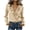 Beige, variant on Shirts for Women Trendy Women's Solid V Neck Long Sleeve Blouse Casual with Lace Trim and Ruffle Collar Elegant Flowy Top for Everyday Wear Beige L