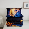 thumbnail image 4 of Baseball Comforter&nbsp;Set European Sport Twin Bedding Sets for Girls,Baseball Bat Quilt,Flaming Fire Ball Game Player Duvet Insert Softball Sports Ball Room Decor, 4 of 5