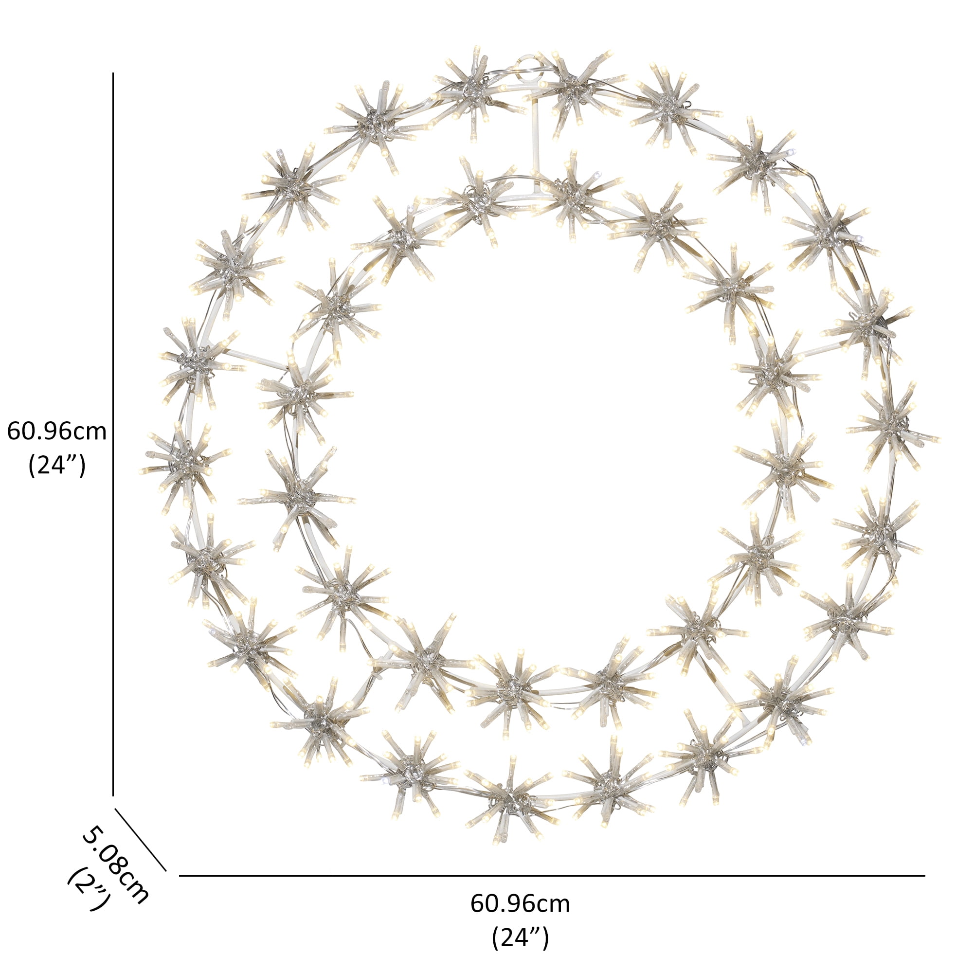Illuminating 456 LED White Metal Snowflake Garland Light