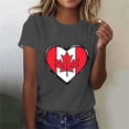 thumbnail image 2 of I Love Canada Graphic T-Shirt - Canadian Flag Heart Design | Women's Patriotic July 1st Short Sleeve Crew Neck Celebration Top, 2 of 4