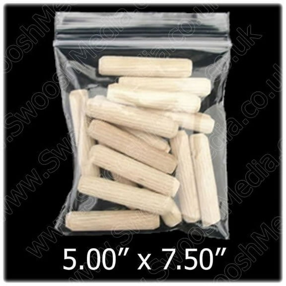 100 x PLAIN PLASTIC GRIPSEAL / GRIP SEAL BAGS - 5.00" x 7.50" (Audiobook)