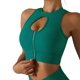 thumbnail image 1 of Camiseta sin mangas corta, sujetador deportivo con diseño recortado, sujetador deportivo de alto impacto, cremallera frontal para entrenamiento, Fitness, correr, gimnasio, 1 of 5
