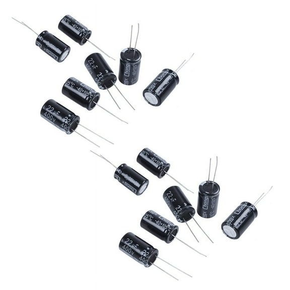20 Pcs 22UF 400V 105C Radial Electrolytic Capacitors Black 13mm x 21mm
