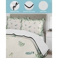 thumbnail image 4 of Quilts Twin Size, Eucalyptus Soft Comforter Bedding Set for Bed, Farmhouse Flower Plant Sage Green Country Lightweight Quilted Bedspread with Pillow Cover(2 Pieces) for All Season, 68x86 Inch, 4 of 6