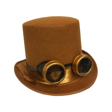 Adults Steampunk Hat And Removable Goggles Costume Accessory