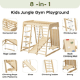 thumbnail image 4 of 8 in 1 Kids Indoor Playground Jungle Gym Playset, Montessori Large Wooden Climbing Toys Indoor Playhouse for Toddlers, Climber with Slide and Swing, Age 3-8, 4 of 8