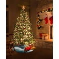 thumbnail image 5 of Dark Green Ombre Christmas Tree Skirt 36 Inches Large Christmas Skirt Tree, Modern Geometric Moire Abstract Art Tree Skirt Christmas Decorations for Fireplace Party Holidays Indoor Outdoor, 5 of 7