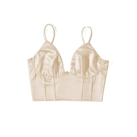 

Women s Tank Elegant Plain Cami Spaghetti Strap Crop Slim Fit Tops S