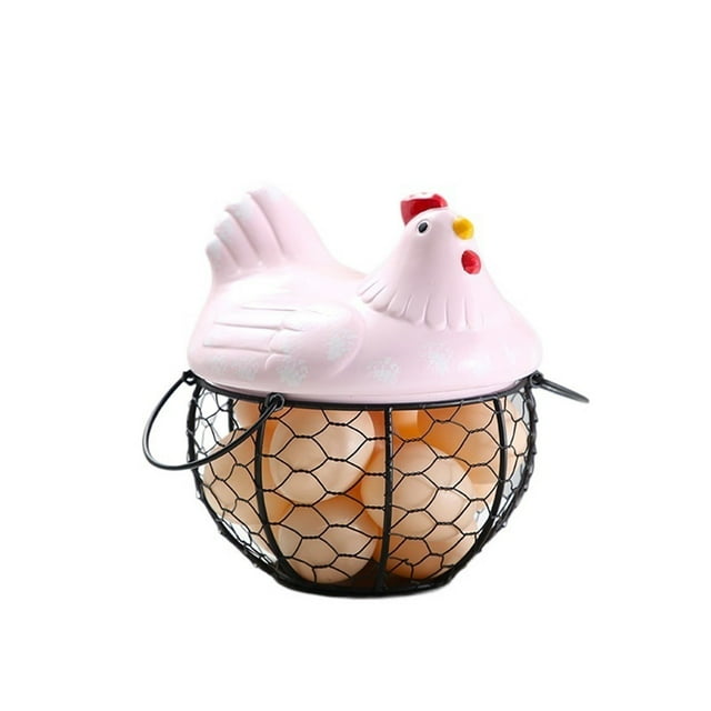 Almacenamiento de cocina, cesta de huevos de alambre de Metal, cubierta de pollo de granja, soporte for huevos/caja organizadora/contenedor