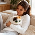 thumbnail image 6 of Cute Round Cat Plush Toy Soft Fluffy Kitten Stuffed Animal with Big Eyes for Stress Relief and gifts, 6 of 7