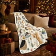 thumbnail image 3 of Relaxed Cats Yarn By Lit Lantern Watercolor, Festive Pet Portrait Pattern, Warm Flannel Blanket for Living Room and Reading Nook, Cat Lovers Friendship Gift, Pet Lover Home Decor, 3 of 9