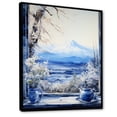 thumbnail image 2 of Designart "Mountain View of Mount Fuji in Japan Window V" Landscapes Framed Wall Art - Traditional White Japan Hallway Framed Wall Art Decor, 2 of 6