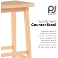 thumbnail image 4 of PJ Wood 24 Inch High Easy to Maintain Single A Frame Classic Bar Stool Saddle-seat with Built in Bars as Footrests, Natural Wood, 4 of 16
