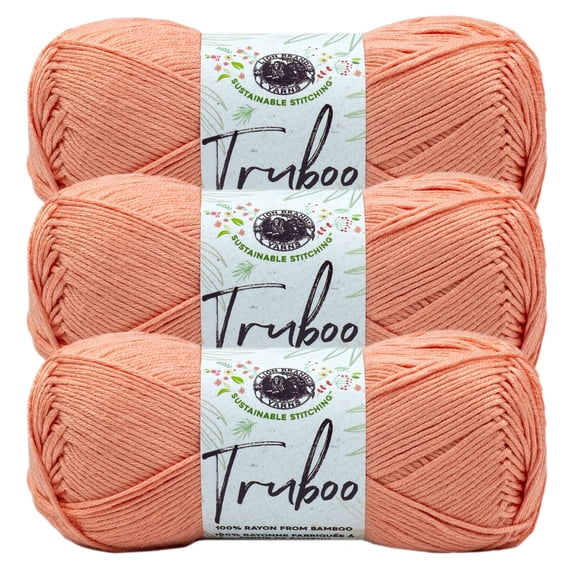 Lion Brand Yarn Truboo Coral Yarn 3 Pack