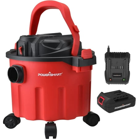 

CLEARANCE! Power Smart HEPA Cordless Shop Vacuum Cleaner 2.6 Gallon 20V with 1.5Ah Battery and Charger Portable Shop Vac