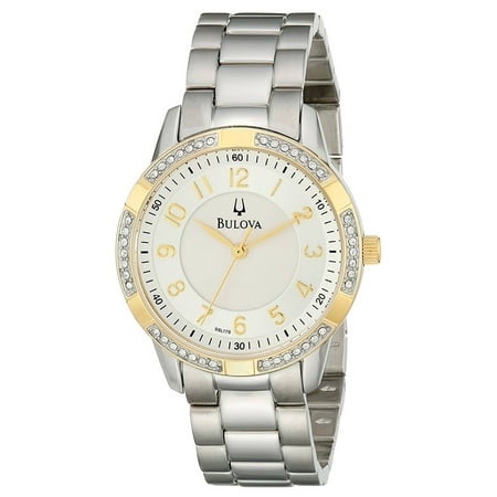 Bulova 98L176 Women's Classic Crystal Accented Bezel Silver Dial Steel Bracelet Watch
