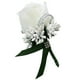 thumbnail image 3 of Ramo de rosas de seda artificial / Boutonnieres, flores de boda hechas a mano, Blanco y verde oscuro, 3 of 9