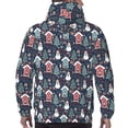 thumbnail image 7 of Picia Christmas Village Pattern Casual Men's Hoodie - Lightweight Hooded Sweatshirt with Kangaroo Pocket, Comfortable Pullover for Everyday, Travel-4X-Large, 7 of 7