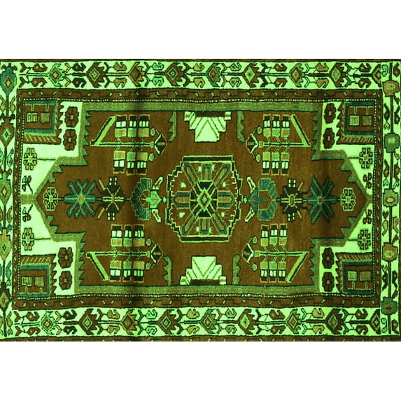 Ahgly Company Indoor Rectangle Persian Green Traditional Area Rugs, 8' x 10'