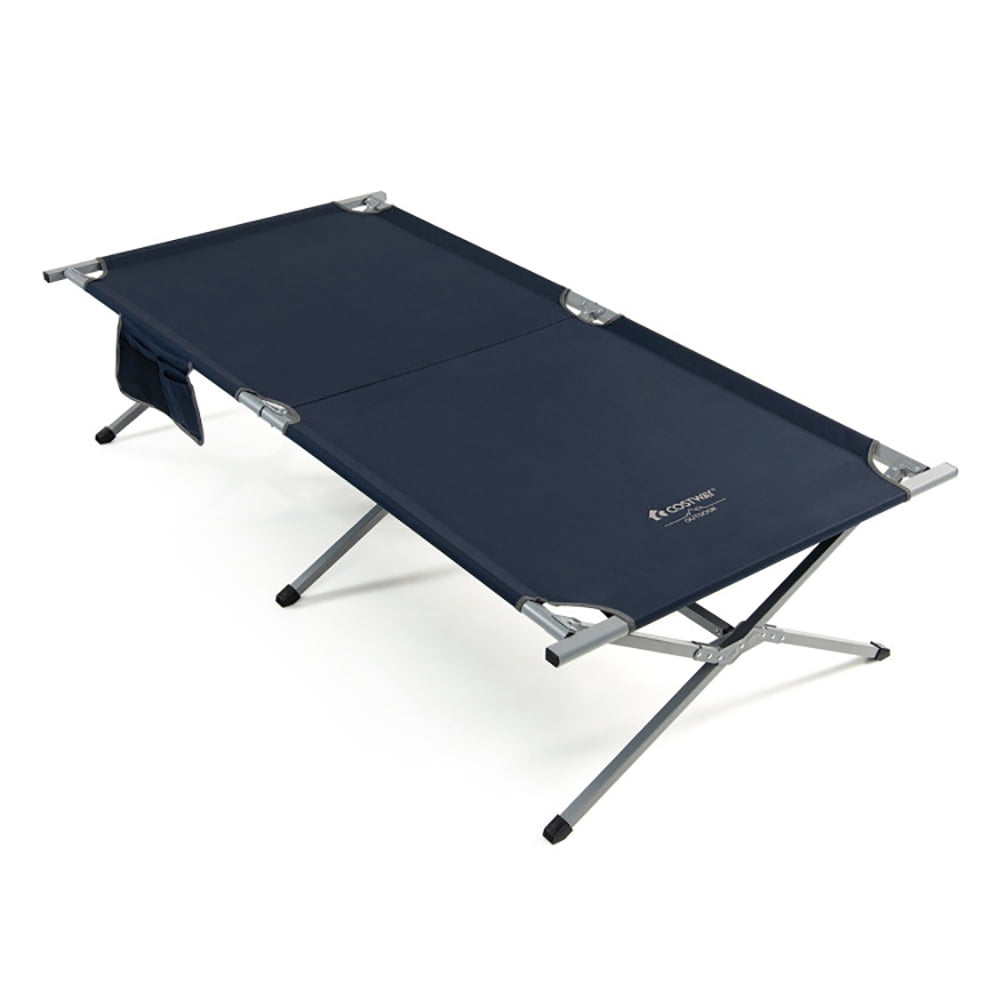 Aimee Lii Extra Wide Folding Camping Bed with Carry Bag and Storage Bag, Outdoor Portable Camping Bed for Sleeping Hiking Travel, Blue Aimee Lii Extra Wide Folding Camping Bed with Carry Bag and Storage Bag, Outdoor Portable Camping Bed for Sleeping Hiking Travel, Blue