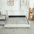 thumbnail image 4 of Wonline Full Size LED Bed Frame Upholstered with Color Changing Headboard, Black/White, 4 of 8