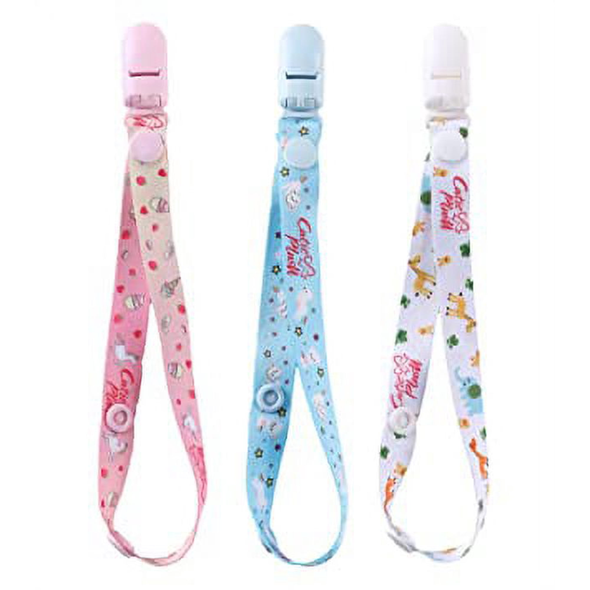 CutiePlusU Adult Pacifier Clip 3 Pack-Animal Paradise (Unicorns, Rainbow Cats and Giraffes)