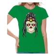 thumbnail image 1 of Awkward Styles Skull T-Shirt Mexican Girl Shirts for Women, 1 of 4