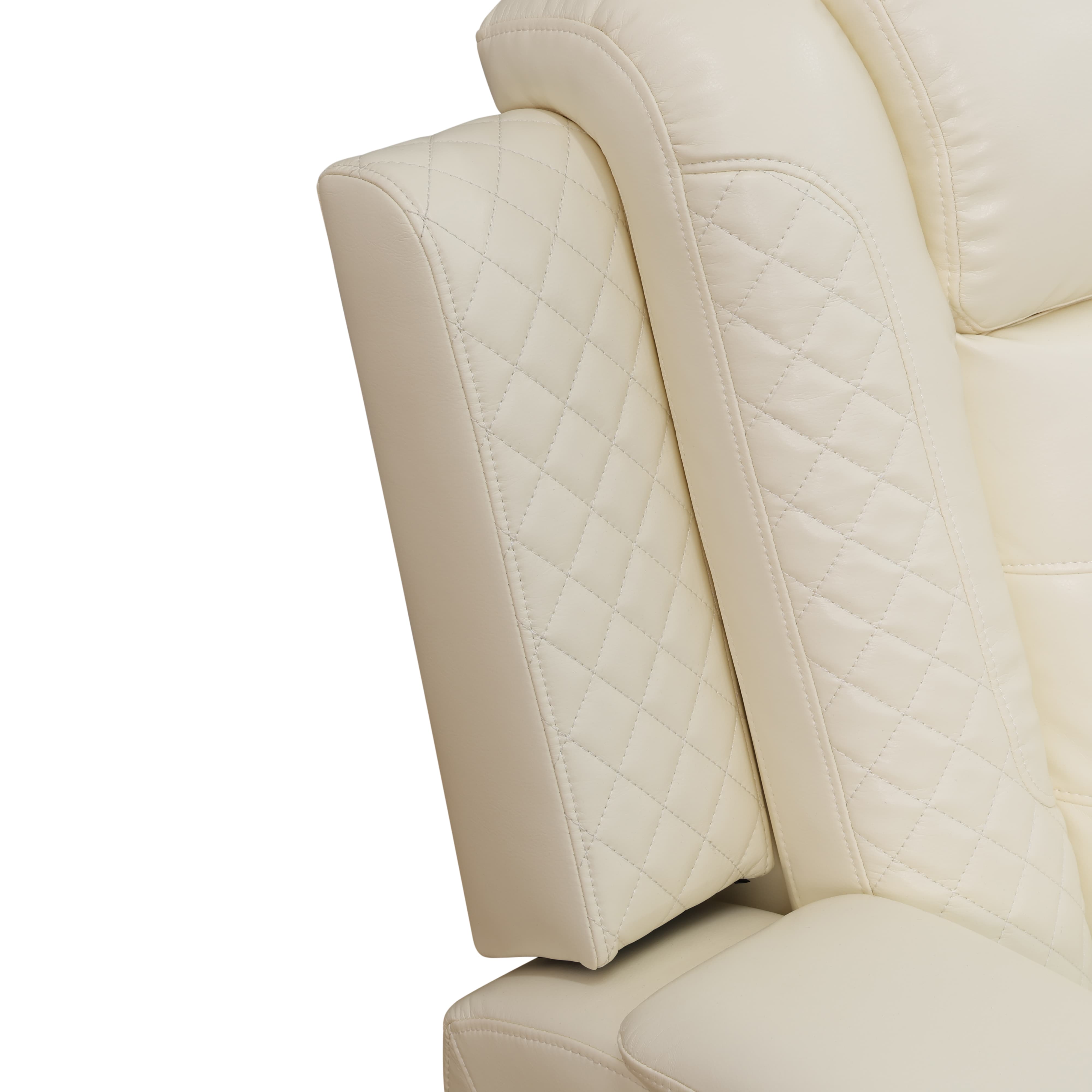 MAYEERTY Power Reclining Loveseat Sofa, Electric 2-Seat Leather Recliner with USB Charging, Storage & Cup Holders for Living Room, White