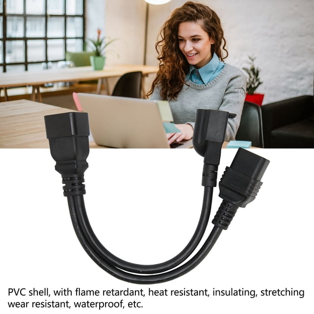 Cable de alimentación IEC320 C20 a IEC320 C19 y 5‑15R Cable de alimentación divisor IEC320 C20 macho a IEC320 C19 y 5‑15R hembra de 12,6 pulgadas