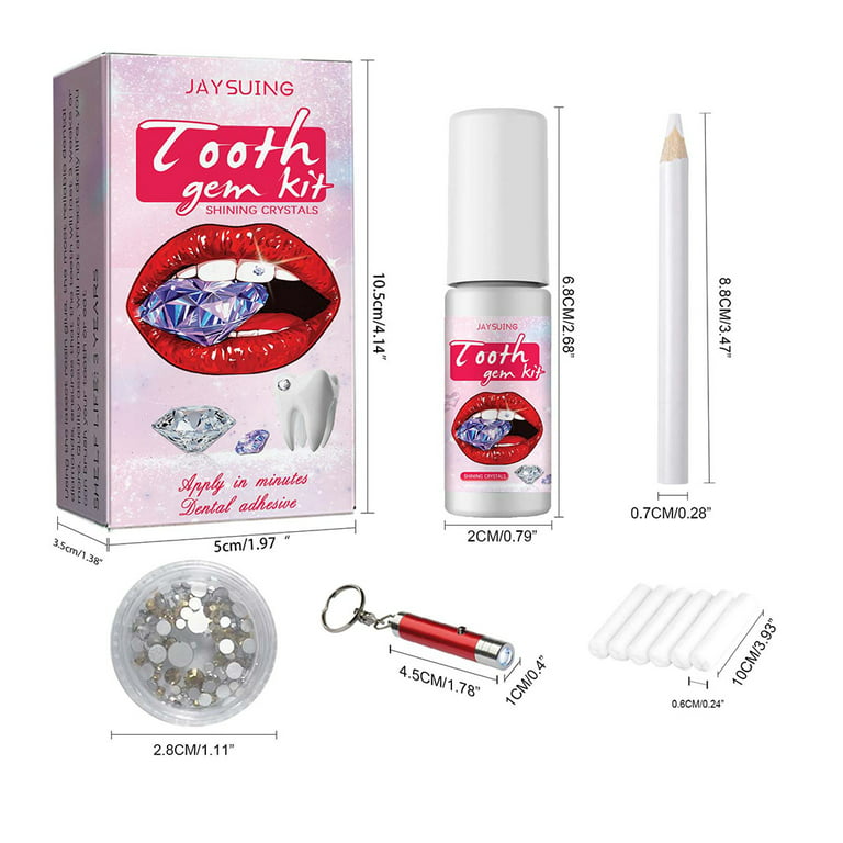 Diy Tooth Gem Kit With Curing Light And Glue Crystals Teethjewelry Starter  Kit Tiktok Diamonds Gems Kit Orthodontics Product - Orthodontic Materials -  AliExpress
