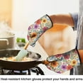 thumbnail image 4 of Cute Oven Mitts,Pioneer Flower Floral Print Pattern Oven Mitt 2-Pack Set,Kitchen Gloves for Oven,Heat Resistant Oven Mitts 7.7"x12", 4 of 7
