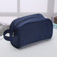 thumbnail image 1 of Vintage Creative Solid Color Nylon Simple Fashion Travel Toiletry Bag Storage Bag Makeup Case Waterproof Cosmetic Bag NAVY BLUE, 1 of 8