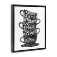 thumbnail image 2 of Stupell Industries Coffee Mugs Stacked & Phrase Food & Beverage Painting Black Floater Framed Canvas Art Print Wall Art, 25 x 31, 2 of 8
