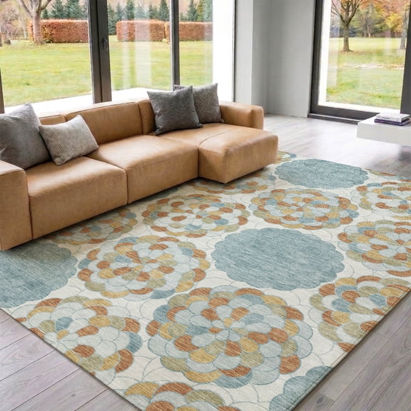 Addison Rugs Mayfield Premium Machine Washable Transitional Casual Sky Rectangle Rug, 10' x 14'