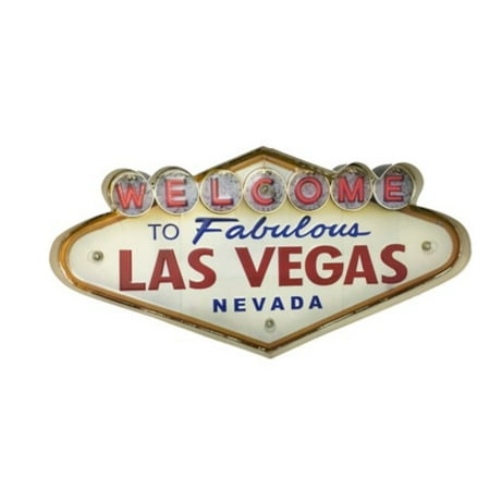 Battery-operated Las Vegas Metal Light. Product Size: 19.25 x 10 x 2. Great for shop home dorm decor. Set up your own Vegas near