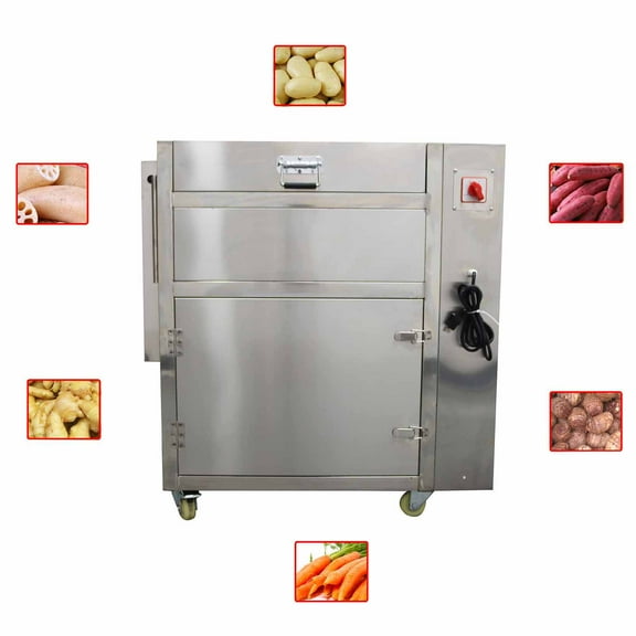 44lbs Multi-Function Rolling Peeling Machine Automatic Root Vegetable Roller Brush Washer and Peeler 110V for Potato Cassava Ginger Taro Carrot