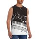 thumbnail image 2 of Fotbe Piano Keys With Musical Notes Men's Camiseta sin Mangas Estampada para Hombres, Playera Casual para Gimnasio, Entrenamiento, Playa-XX-Large, 2 of 7