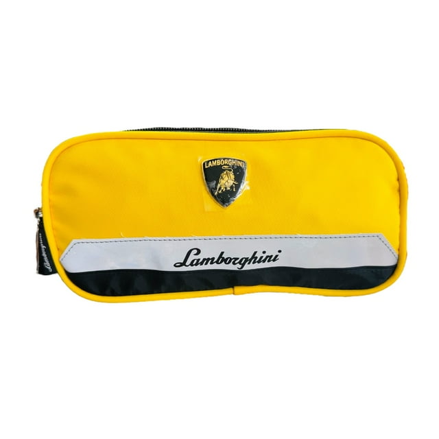 Lapicera Escolar Doble Cierre Lamborghini Color Amarilla