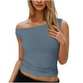 thumbnail image 2 of Babysbule Mode Débardeur Sans Manches pour Femmes Col Rond Blouse Décontractée d'Été Unie, 2 of 9