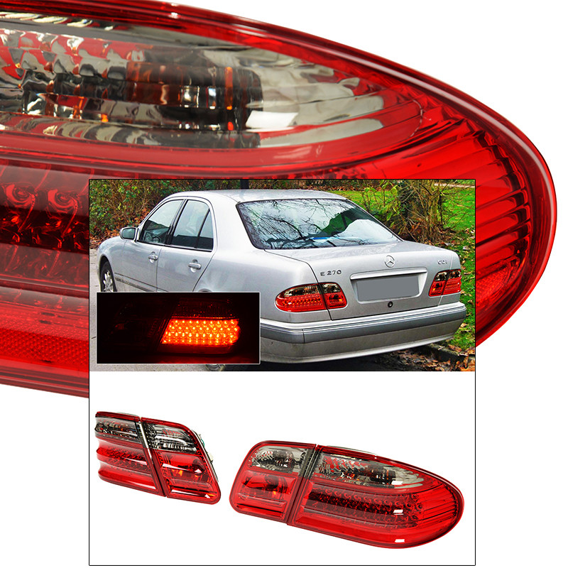Smoke Red Style W210 EClass Sedan Coupe 9602 Rear LED Tail Lights