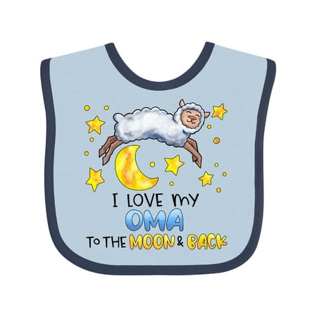 

Inktastic I Love My Oma to the Moon and Back Cute Sheep Gift Baby Boy or Baby Girl Bib
