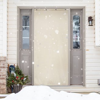 RUIYEEK Christmas Thermal Door Curtain - Insulated Draft Blocker For Winter, Fits 34x82 Inch Doors, Magnetic Closure