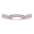 thumbnail image 2 of Dazzlingrock Collection Round Pink Sapphire Contour Curved Stackable Wedding Band for Women in 18K White Gold, Size 5, 2 of 4