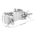 thumbnail image 2 of OULII Lighting Pipe Clamp Double Ring Buckle Aluminum Alloy Silver 1Set, 2 of 8